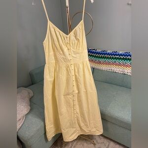 ASOS Influence Pale Yellow Button Down Sun Dress Size 12